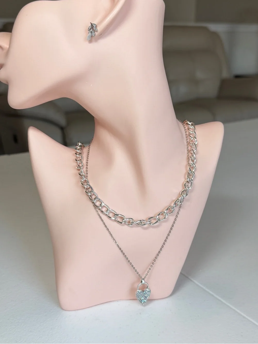 Casual Minimalist Silver Link Chain Necklace